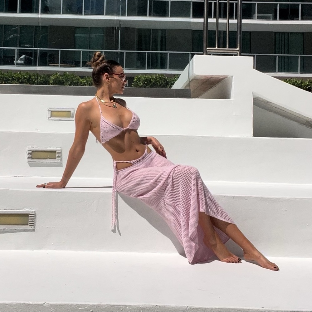 Tiger Mist crochet knit skirt coverup